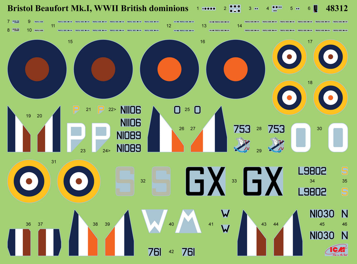 1/48 Bristol Beaufort Mk.I WWII British Dominions Air Force