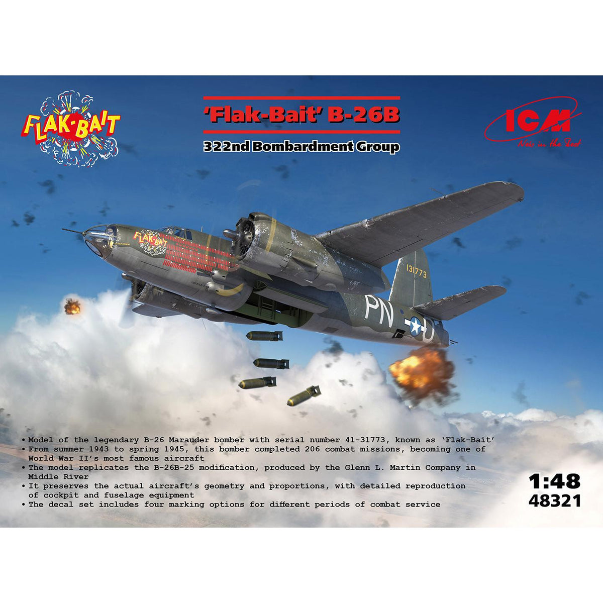 1/48 B-26B Marauder 'Flak Bait'. 322nd Bombardment Group