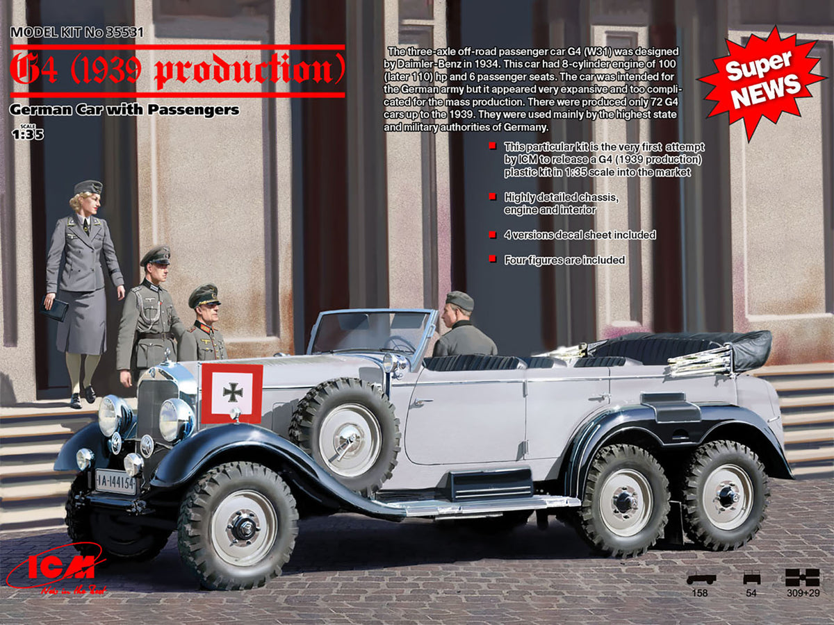 1/35 G4 (1939 Production) German Car with Passengers (4 Figures)