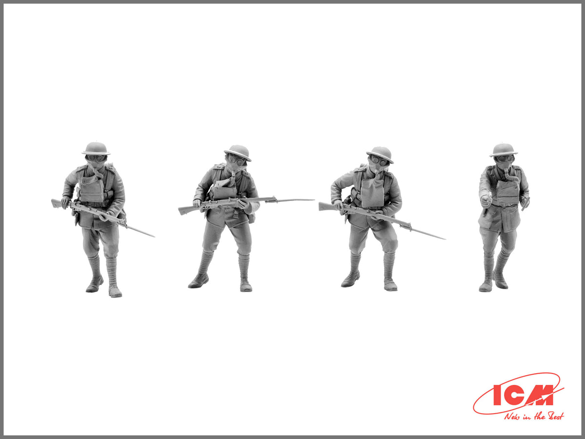 1/35 British Infantry in Gas Masks (1917) (4 Figures)