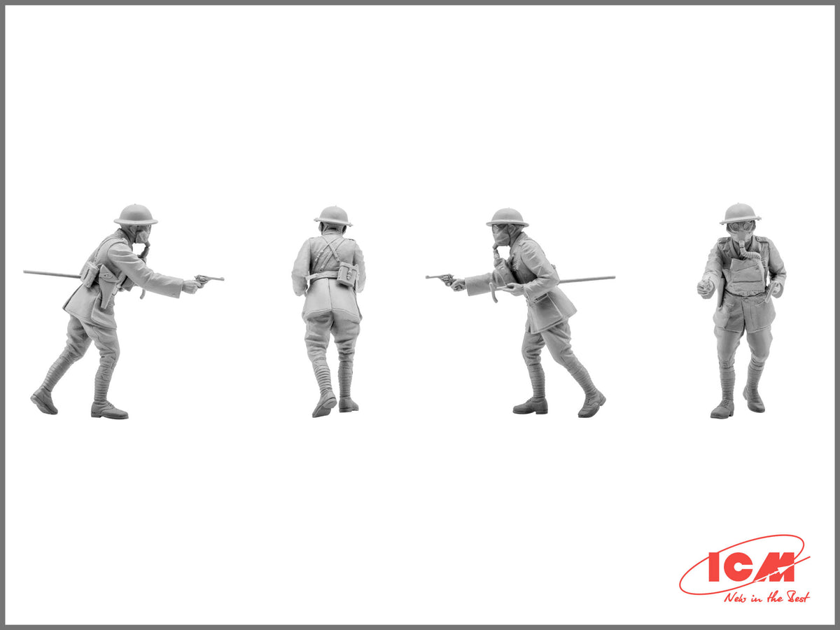 1/35 British Infantry in Gas Masks (1917) (4 Figures)