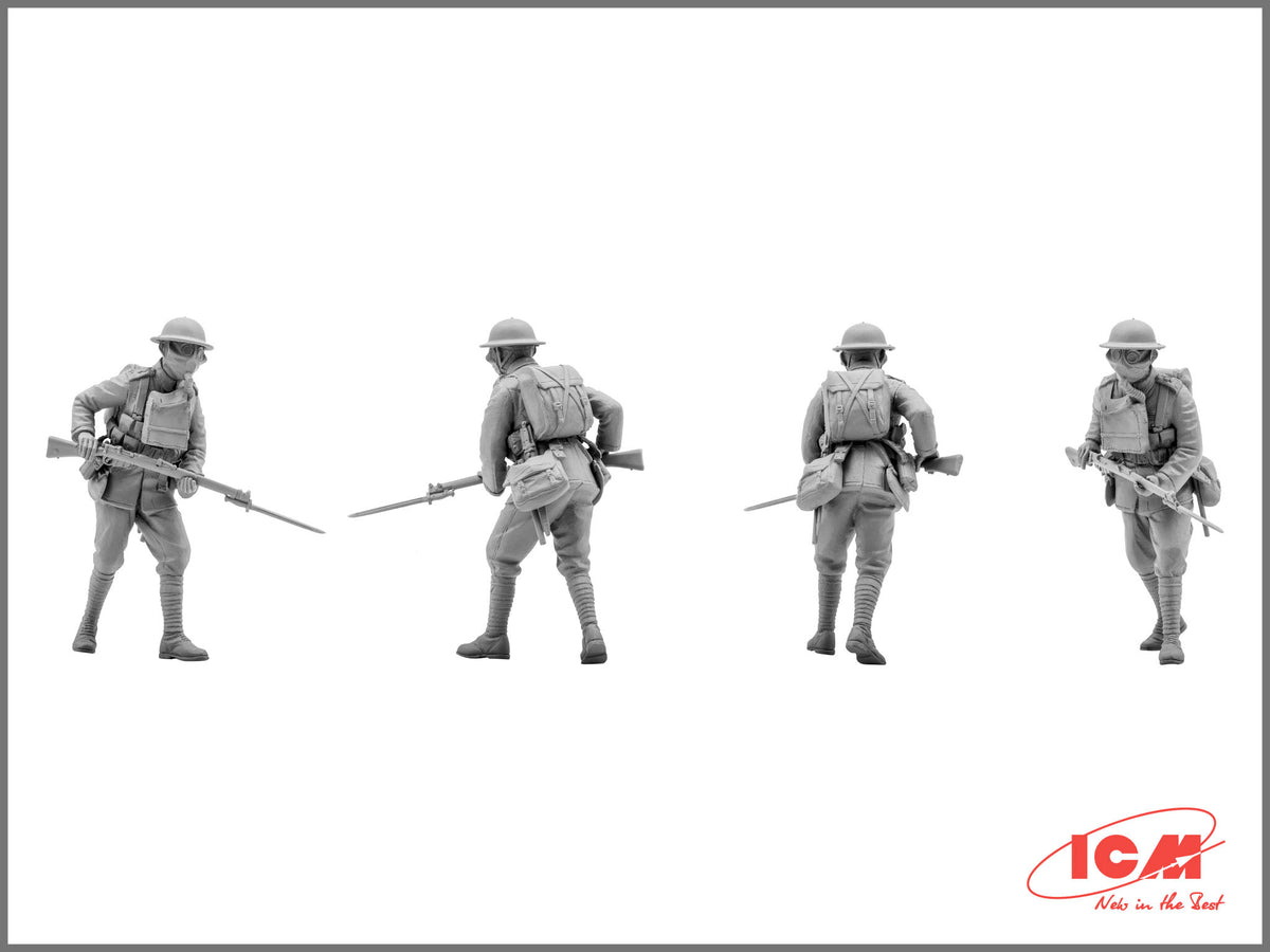1/35 British Infantry in Gas Masks (1917) (4 Figures)