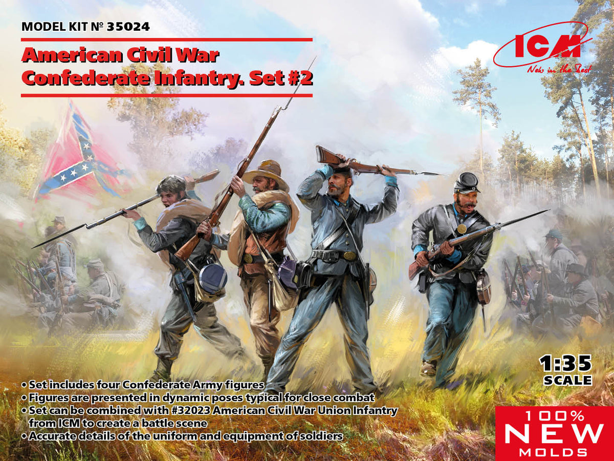 1/35 American Civil War Confederate Infantry. Set #2