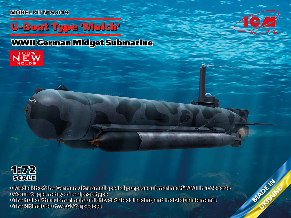 1/72 U-Boat Type 'Molch' WWII German Midget Submarine