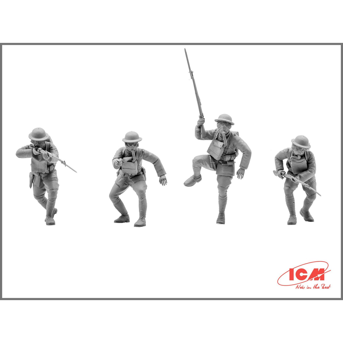 1/35 US Infantry in Gas Masks (1918) (4 Figures)