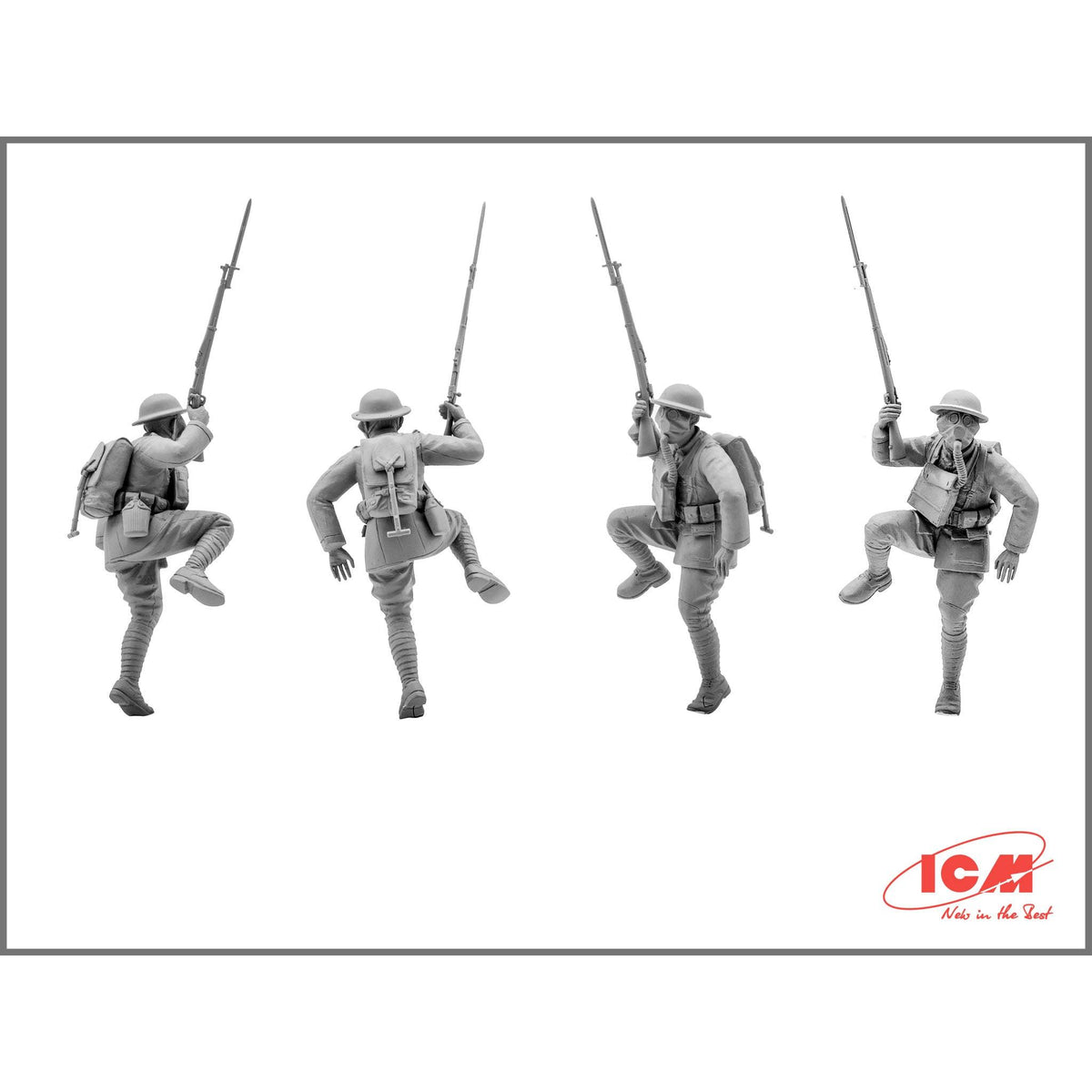 1/35 US Infantry in Gas Masks (1918) (4 Figures)