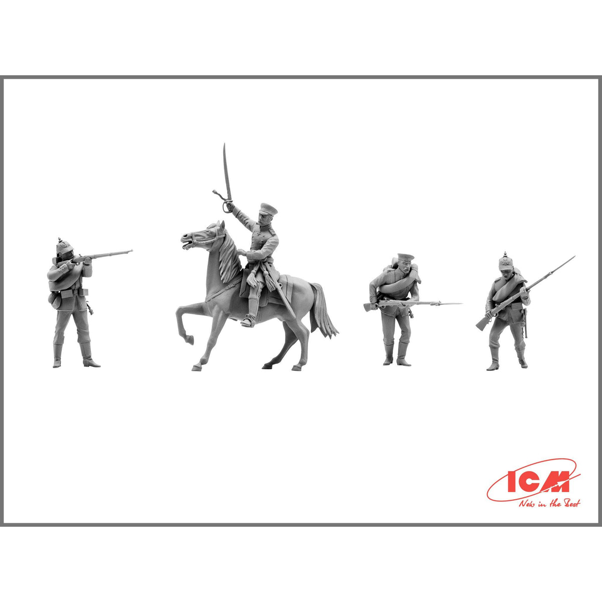 1/35 Prussian Line Infantry (1870-1871) (4 Figures - Officer on Horse 3 Soldiers)