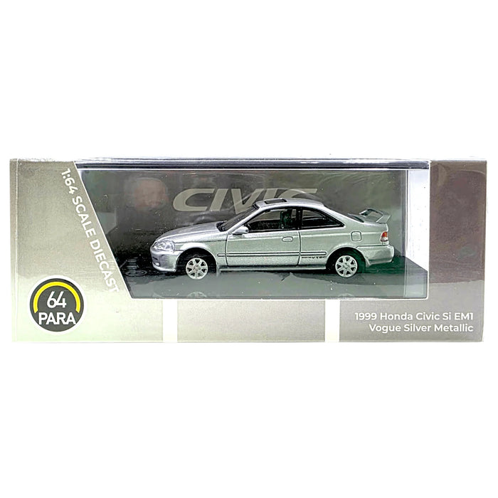 1/64 1999 Honda Civic EM1 Vogue Silver Metallic with Wing
