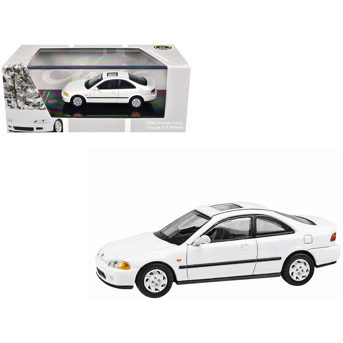 1/64 '95 Honda Civic Coupe EJ1 White RHD