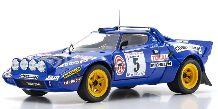 1/18 Lancia Stratos HF 1976 Tour de Corse Blue Nr. 5 Diecast Model Car