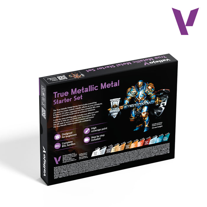 True Metallic Metal Starter Set 12 Colour Paint Set