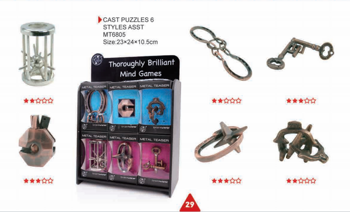 1pc Metal Cast Brain Teaser Puzzle (Assorted Style)