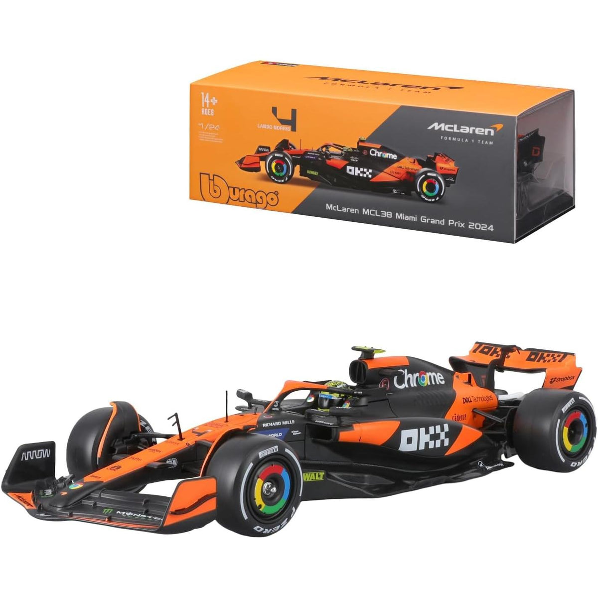 1/24 2024 F1 McLaren MCL38 #4 Norris in Showcase