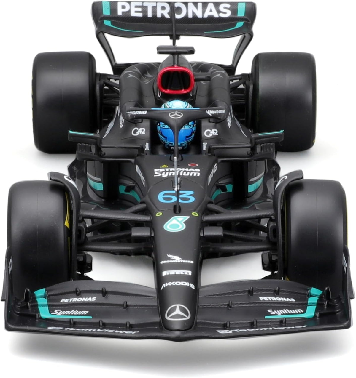 1/24 2023 F1 Mercedes-AMG W14 #63 with Russell Driver Figurine in WB