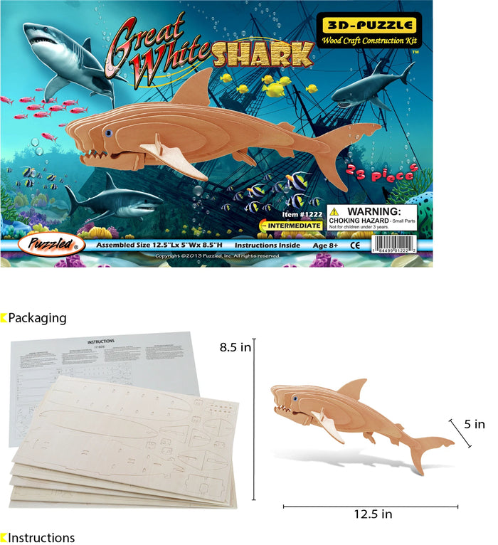 85pc 3D Puzzle Great White Shark
