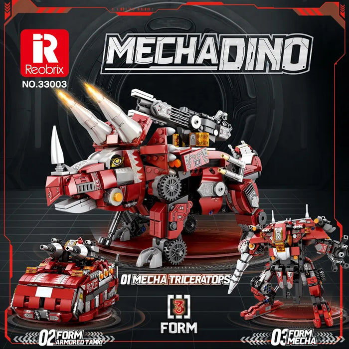 930pc Mecha Dino: Mecha Triceratops with Power