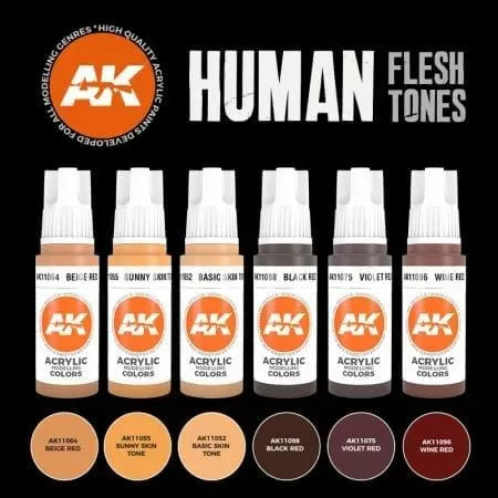image1_Human Flesh Tones Acrylic Paint Set 3rd Generation