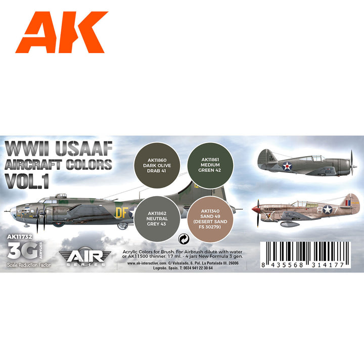 image2_Air Series: WWII USAAF Aircraft Colors Vol.1 Acrylic Paint Set 3rd Generation