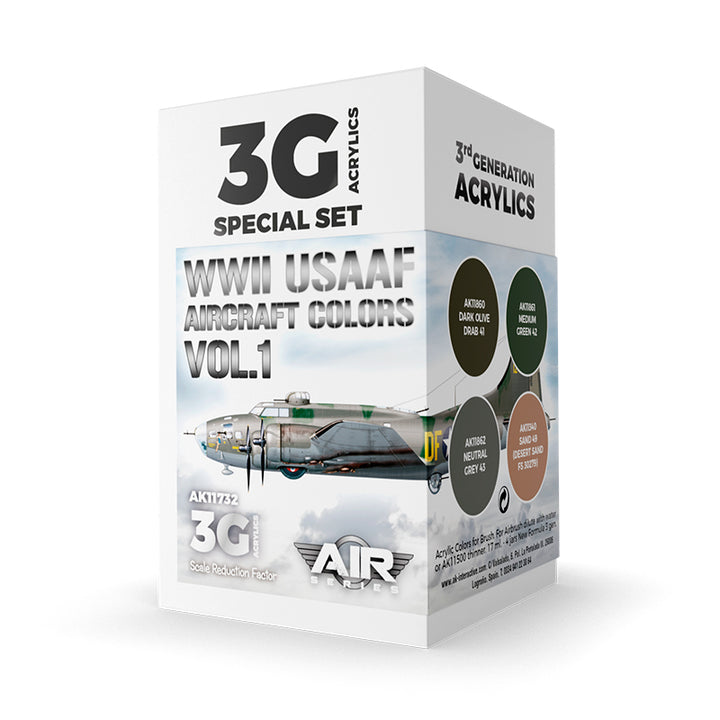 image1_Air Series: WWII USAAF Aircraft Colors Vol.1 Acrylic Paint Set 3rd Generation