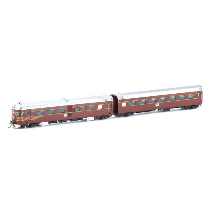image1_HO DEB Set Railcar NSWGR Indian Red with Black/Blue L7 - 4 Car Set