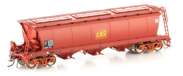 HO AHGX Grain Hopper ANR Red 4 Car Pack