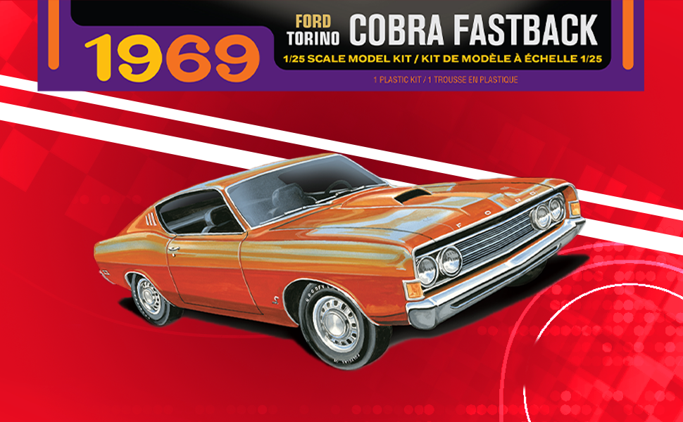 1217M 1/25 1969 Ford Torino Cobra Fastback 2T Plastic Model Kit