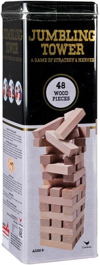 Classic 48pc Wooden Tumbling Tower in Tin