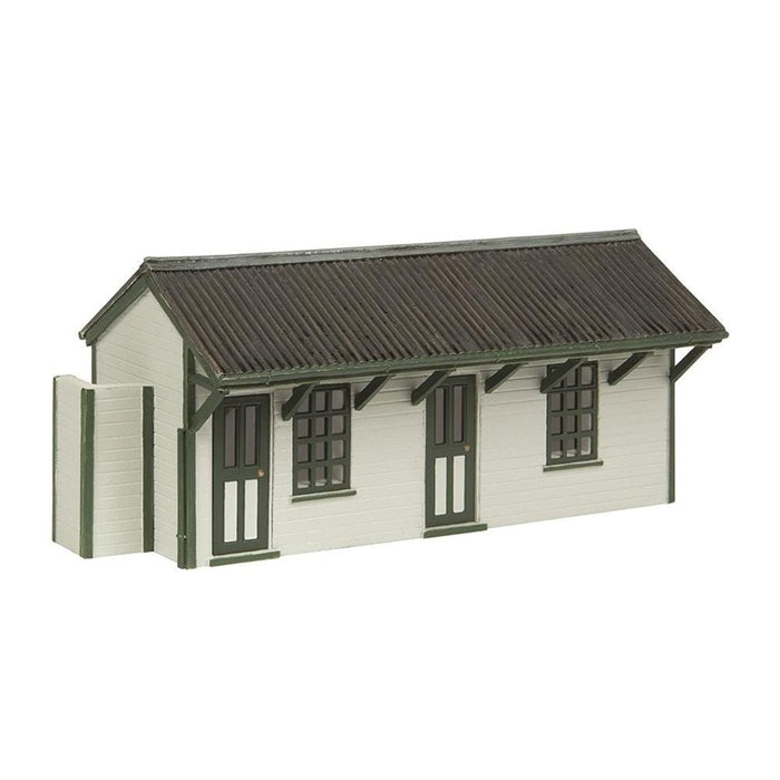 OO Light Railway Station Building -Green And White