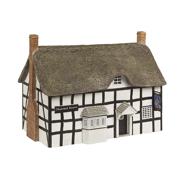 OO Thatched Tavern Black & White