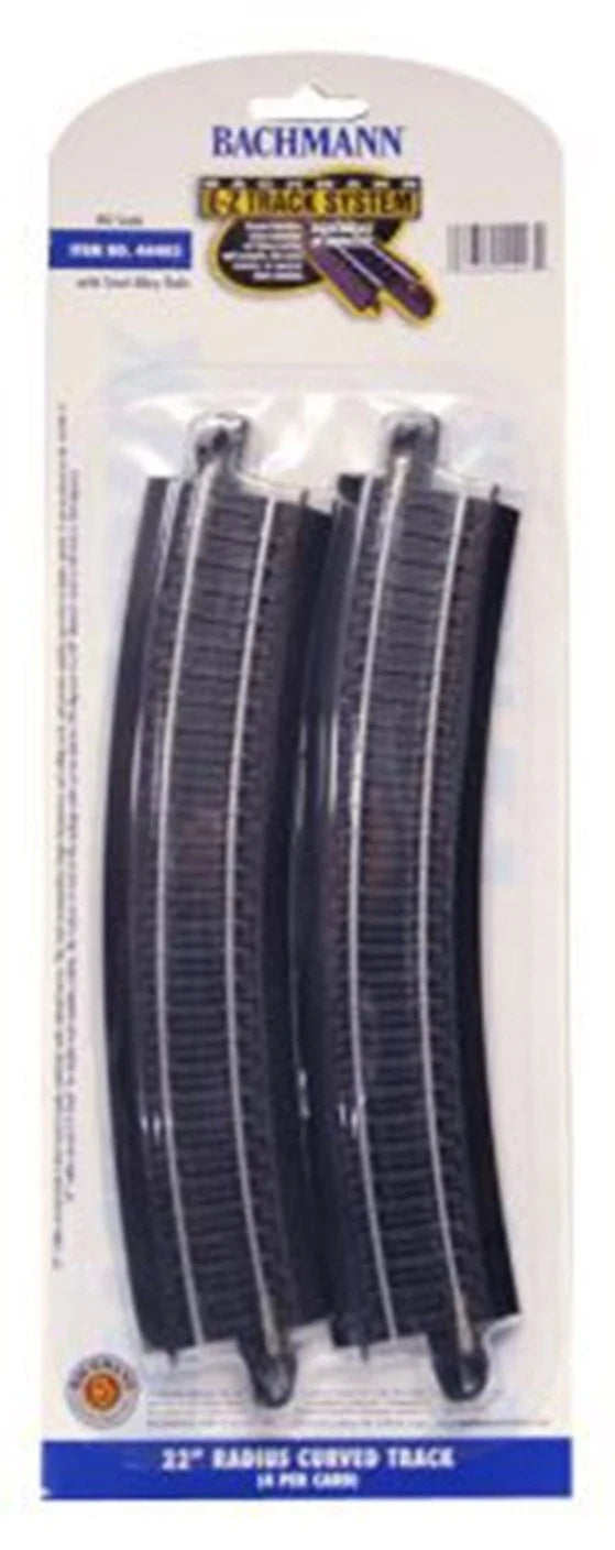 HO 22' Radius Curved Track 4/Card