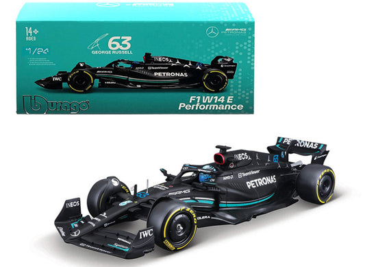 1/24 Mercedes 2023 AMG F1 W14 #63 George Russell with Helmet and Showcase