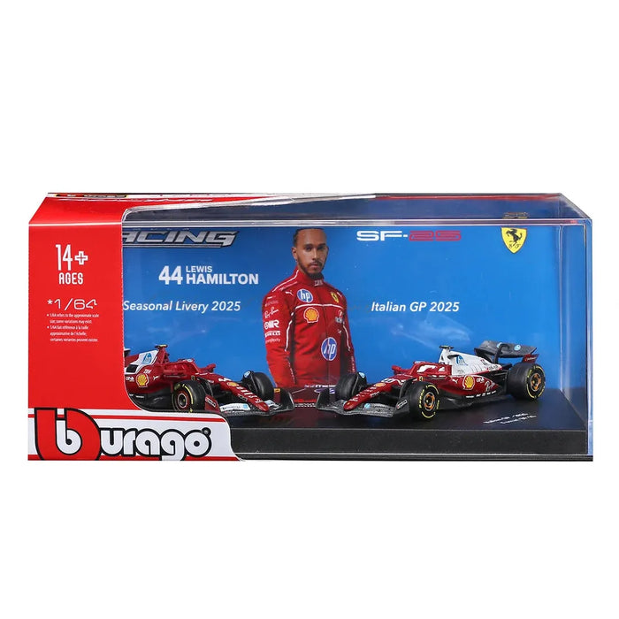 1/64 Premium 2025 Scuderia Ferrari SF-25 Lewis Hamilton #44 Twin Pack Showcase