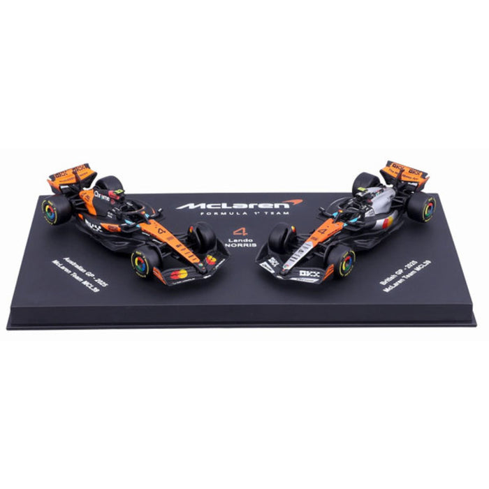 1/64 Premium 2025 McLaren MCL39 Norris #4 Twin Pack in Showcase