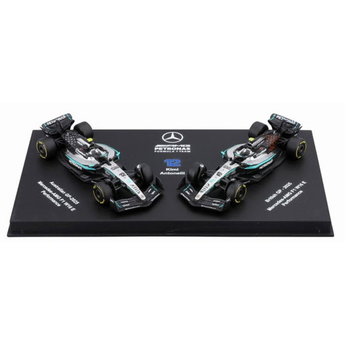 1/64 Premium 2025 Mercedes AMG W16 Antonelli #12 Twin Pack in Showcase