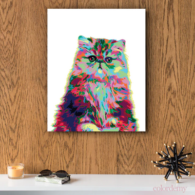 Paint by Numbers Kit: Abstract Persian Cat_4