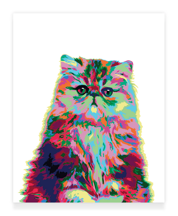 Paint by Numbers Kit: Abstract Persian Cat_1