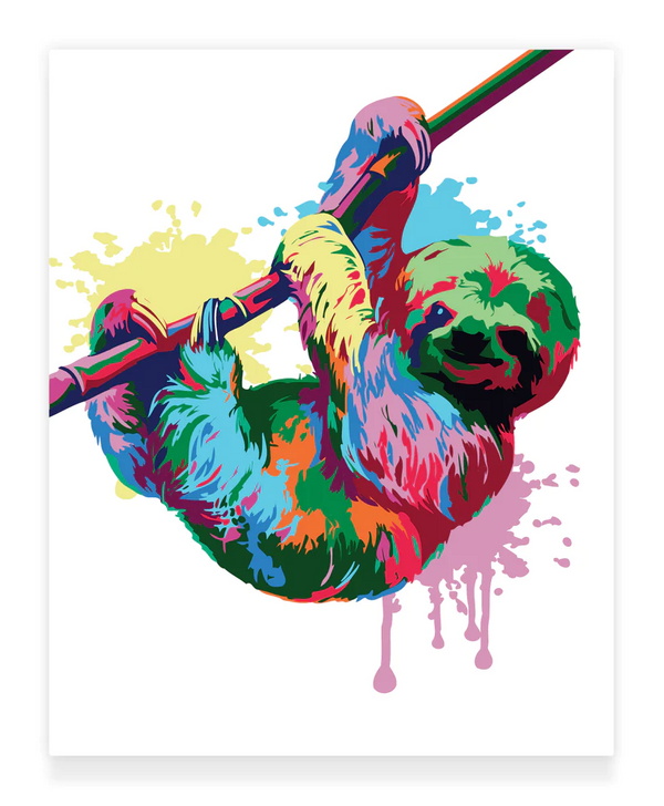 Premium Paint by Numbers Kit - Sloth In Splash