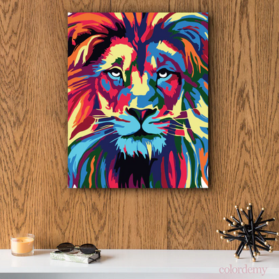 Premium Paint by Numbers Kit - Lion Full Face