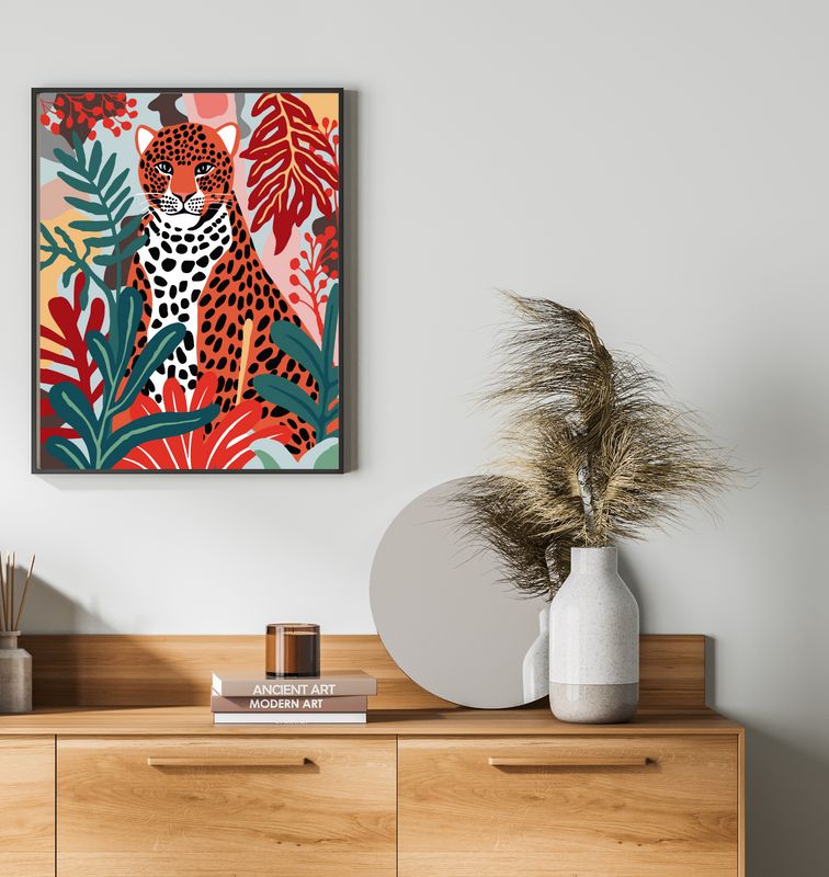 Paint by Numbers Kit: Leopard in the Jungle: Matisse-Style_4