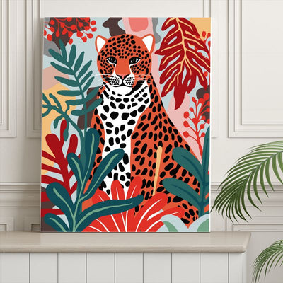 Paint by Numbers Kit: Leopard in the Jungle: Matisse-Style_1