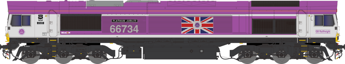 N Class 66 66734 Platinum Jubilee GBRf Pink