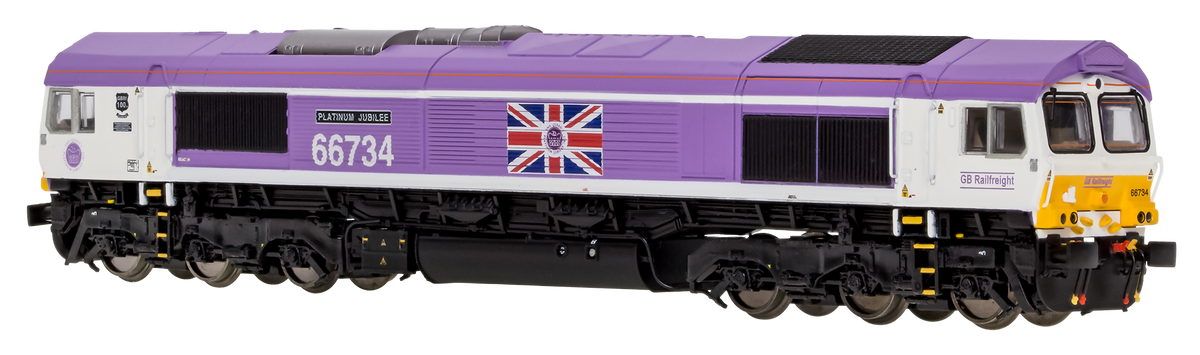 N Class 66 66734 Platinum Jubilee GBRf Pink