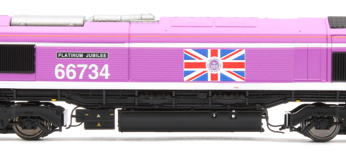N Class 66 66734 Platinum Jubilee GBRf Pink