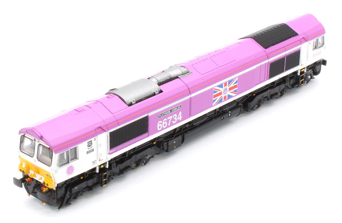 N Class 66 66734 Platinum Jubilee GBRf Pink