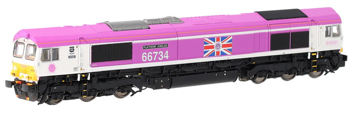 N Class 66 66734 Platinum Jubilee GBRf Pink