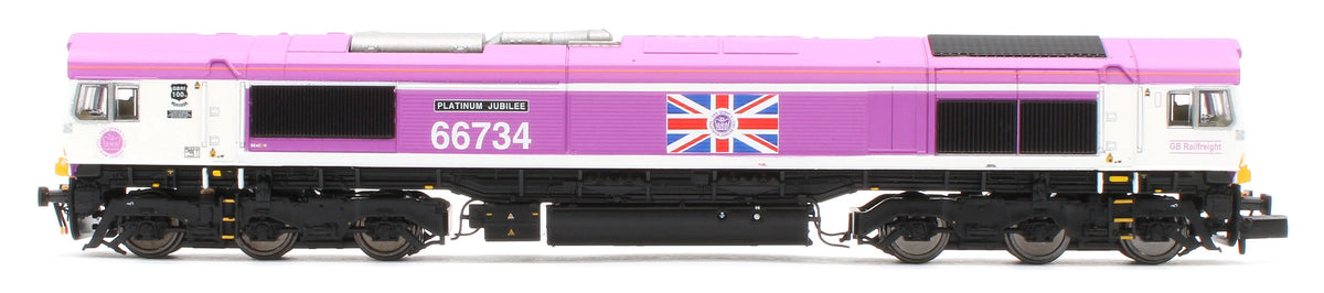 N Class 66 66734 Platinum Jubilee GBRf Pink