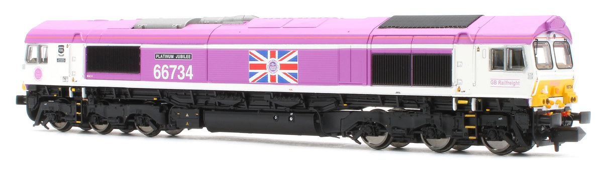 N Class 66 66734 Platinum Jubilee GBRf Pink
