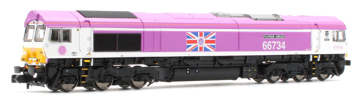 N Class 66 66734 Platinum Jubilee GBRf Pink