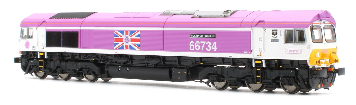 N Class 66 66734 Platinum Jubilee GBRf Pink
