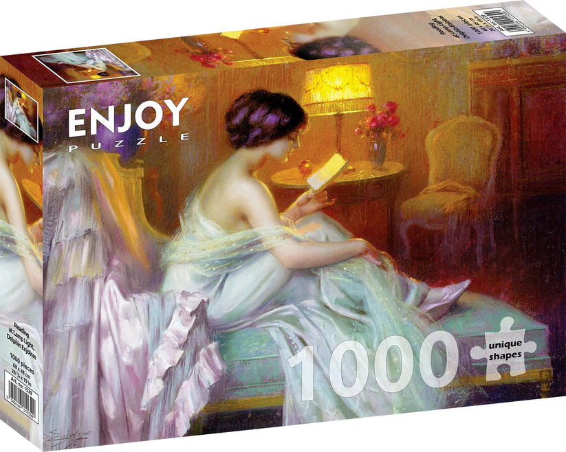 1000pc Reading at Lamp Light Jigsaw Puzzle